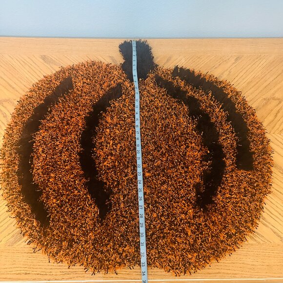 Pier 1 Imports Pumpkin Shaped Shag Rug Fall Winter Thanksgiving Decor 33 x 35” - Picture 6 of 6
